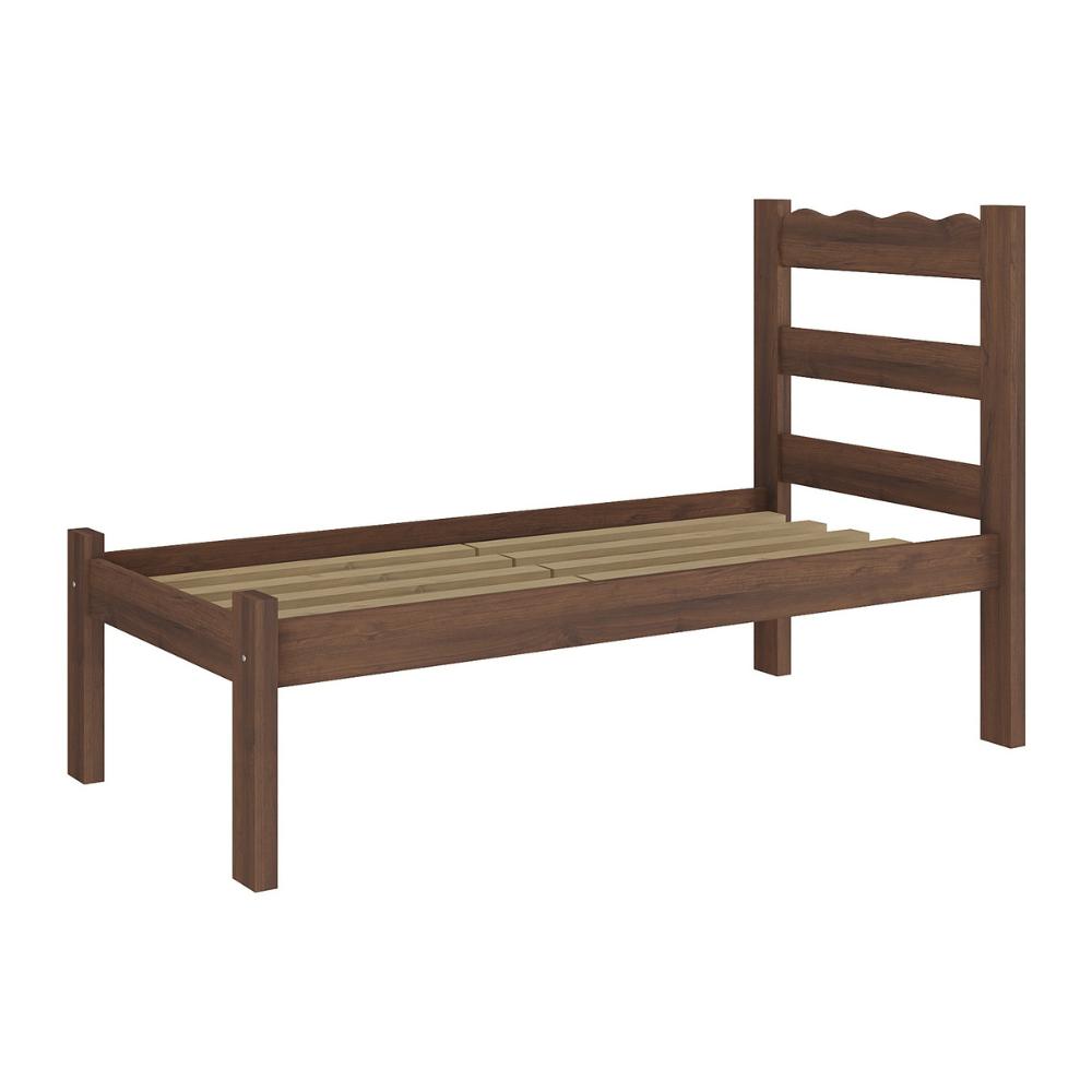 Cama de Solteiro Madeira Maciça para Colchão 78/88x188cm Multimóveis CR35254 Imbuia