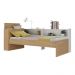 Cama de Solteiro com Colchão Incluso Baú Embutido e Prateleira Multimóveis MP4260 Rustic/Branco