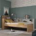 Cama de Solteiro com Colchão Incluso Baú Embutido e Prateleira Multimóveis MP4260 Rustic/Branco