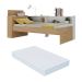 Cama de Solteiro com Colchão Incluso Baú Embutido e Prateleira Multimóveis MP4260 Rustic/Branco