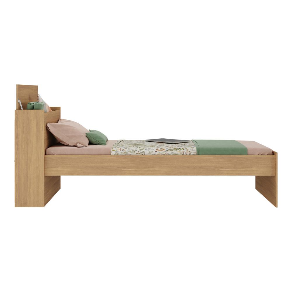 Cama de Solteiro com Colchão Incluso e Baú Embutido Multimóveis MP4232 Rustic