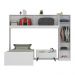 Cama de Solteiro com Colchão/Guarda Roupa/Mesa de Cabeceira Retrô Dublin Multimóveis MP4037 Bca/Pta