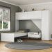 Cama de Solteiro com Colchão/Guarda Roupa/Mesa de Cabeceira Retrô Dublin Multimóveis MP4037 Bca/Pta