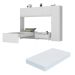 Cama de Solteiro com Colchão/Guarda Roupa/Mesa de Cabeceira Retrô Dublin Multimóveis MP4037 Branca
