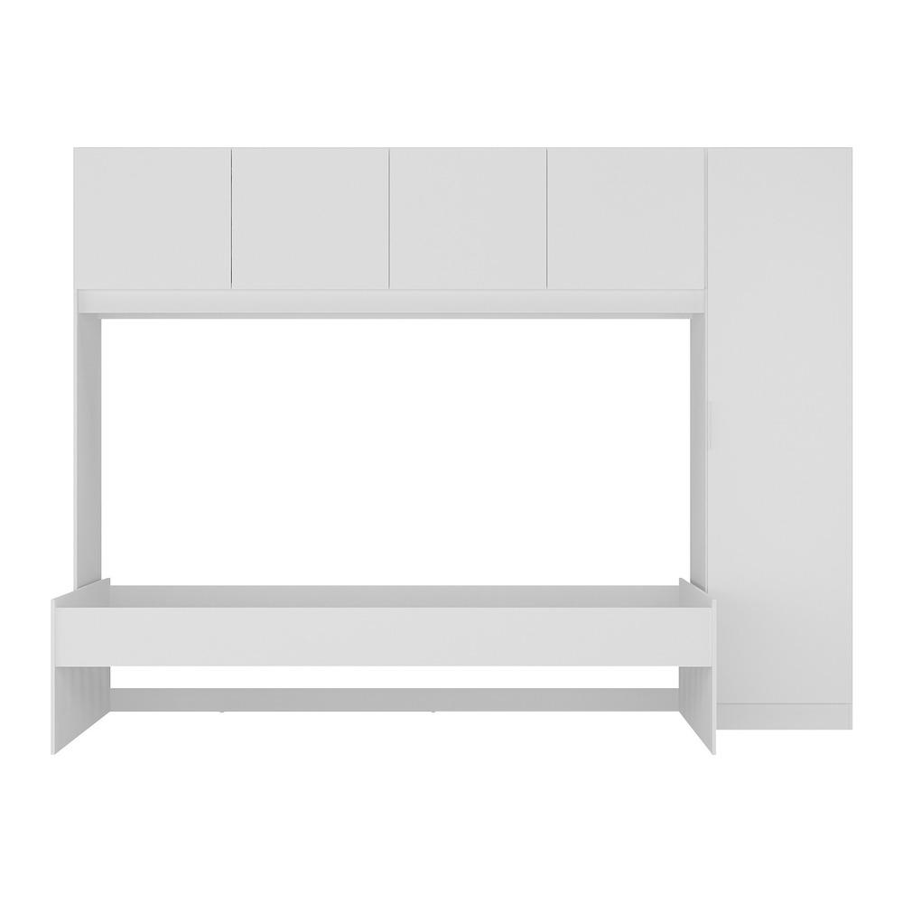 Cama de Solteiro com Guarda Roupa Dublin Multimóveis MP4031 Branca