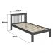 Cama de Solteiro de Madeira Maciça para Colchão 88x188cm Multimóveis CR35274 - Charcoal