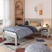 Cama de Solteiro de Madeira Maciça para Colchão 88x188cm Multimóveis CR35274 - Verde Frost/Oak