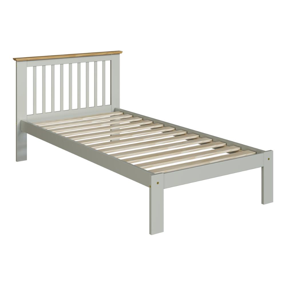 Cama de Solteiro de Madeira Maciça para Colchão 88x188cm Multimóveis CR35274 - Verde Frost/Oak