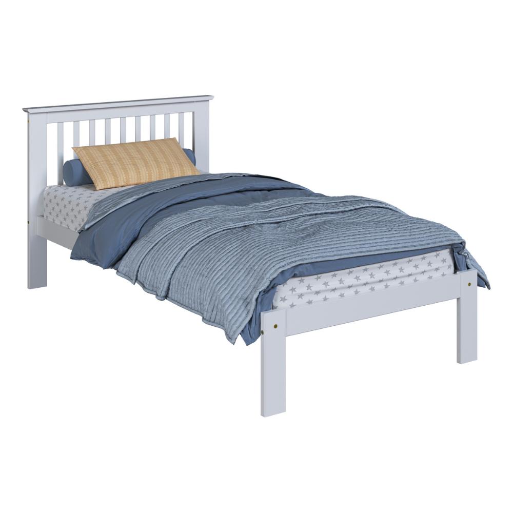 Cama de Solteiro de Madeira Maciça para Colchão 88x188cm Multimóveis CR35274 Branco