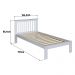 Cama de Solteiro de Madeira Maciça para Colchão 88x188cm Multimóveis CR35274 Branco