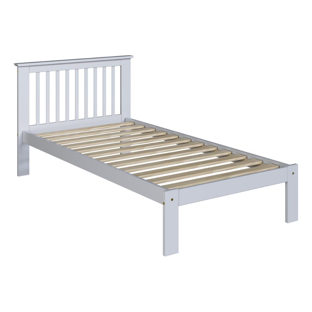 Cama de Solteiro de Madeira Maciça para Colchão 88x188cm Multimóveis CR35274 Branco