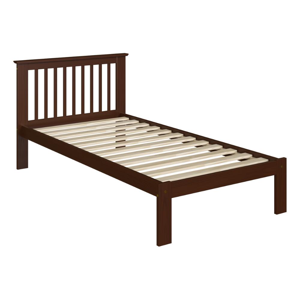 Cama de Solteiro de Madeira Maciça para Colchão 88x188cm Multimóveis CR35274 Walnut