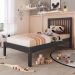 Cama de Solteiro de Madeira Maciça para Colchão 88x188cm Multimóveis CR35277 - Charcoal