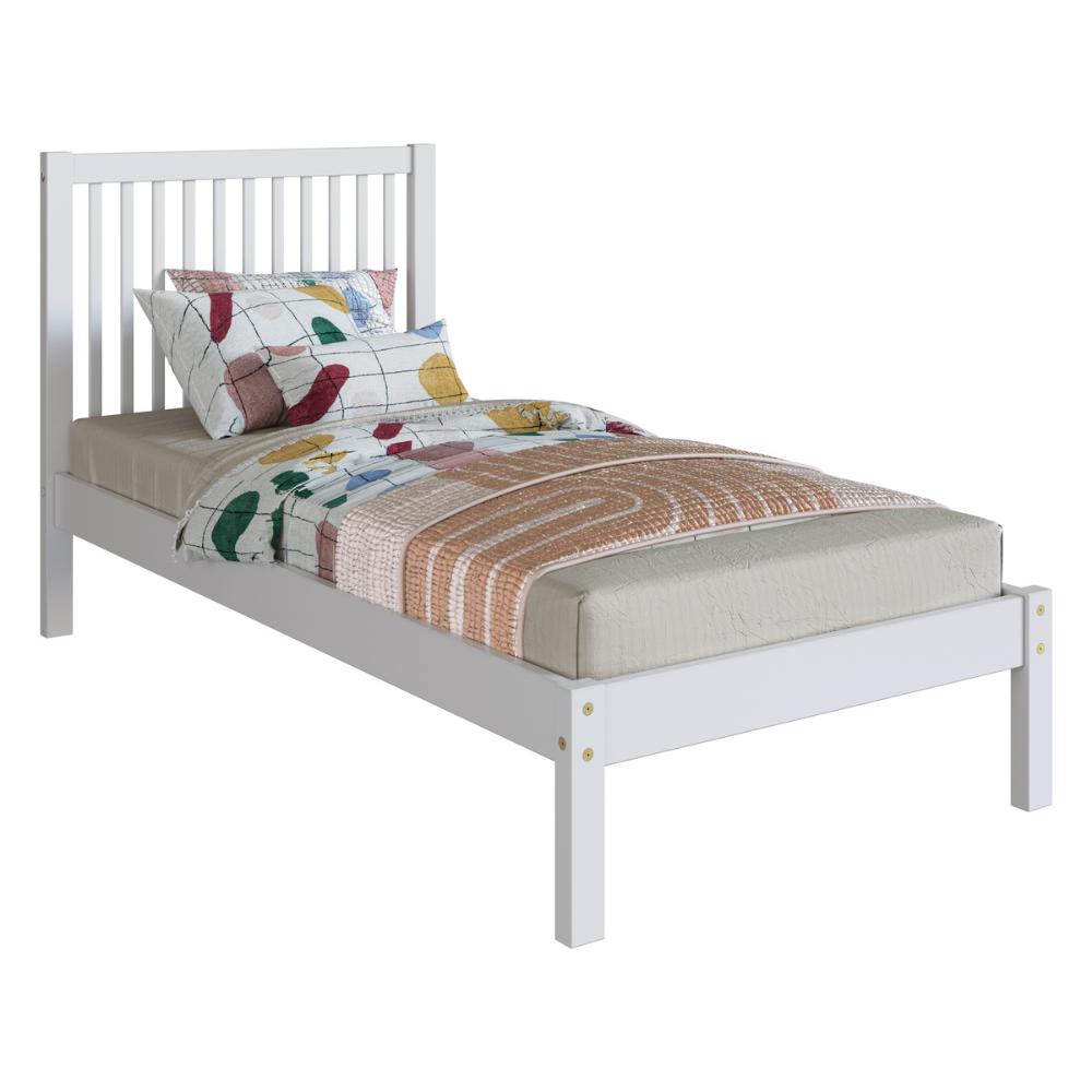 Cama de Solteiro de Madeira Maciça para Colchão 88x188cm Multimóveis CR35277 Branco