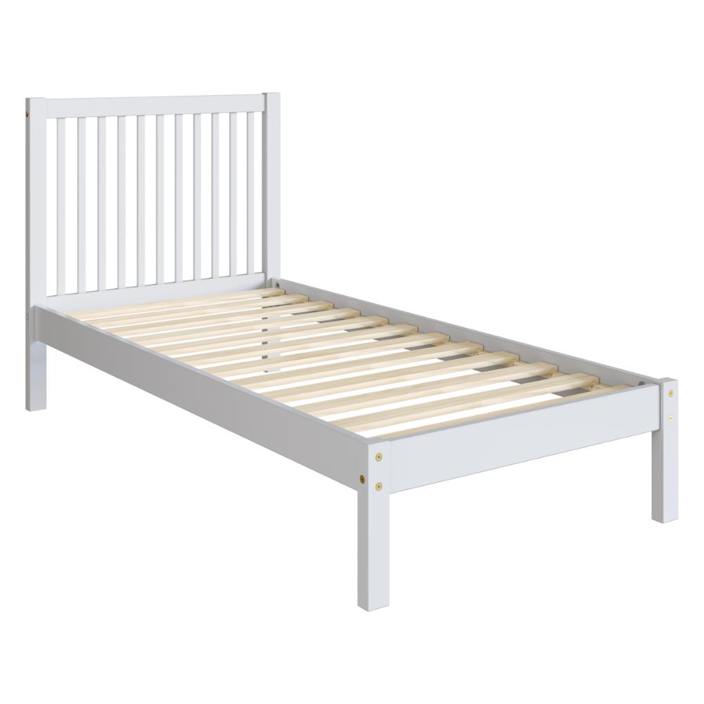 Cama de Solteiro de Madeira Maciça para Colchão 88x188cm Multimóveis CR35277 Branco