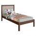 Cama de Solteiro de Madeira Maciça para Colchão 88x188cm Multimóveis CR35277 Walnut