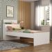 Cama de Solteiro para Colchão 188 x 78cm com Baú Embutido Multimóveis MP4229 Branco