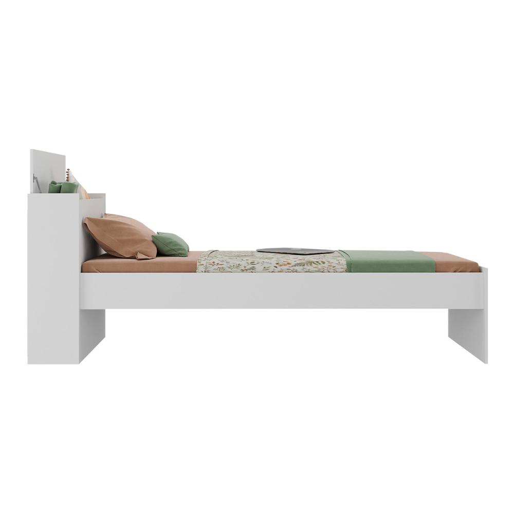 Cama de Solteiro para Colchão 188 x 78cm com Baú Embutido Multimóveis MP4229 Branco