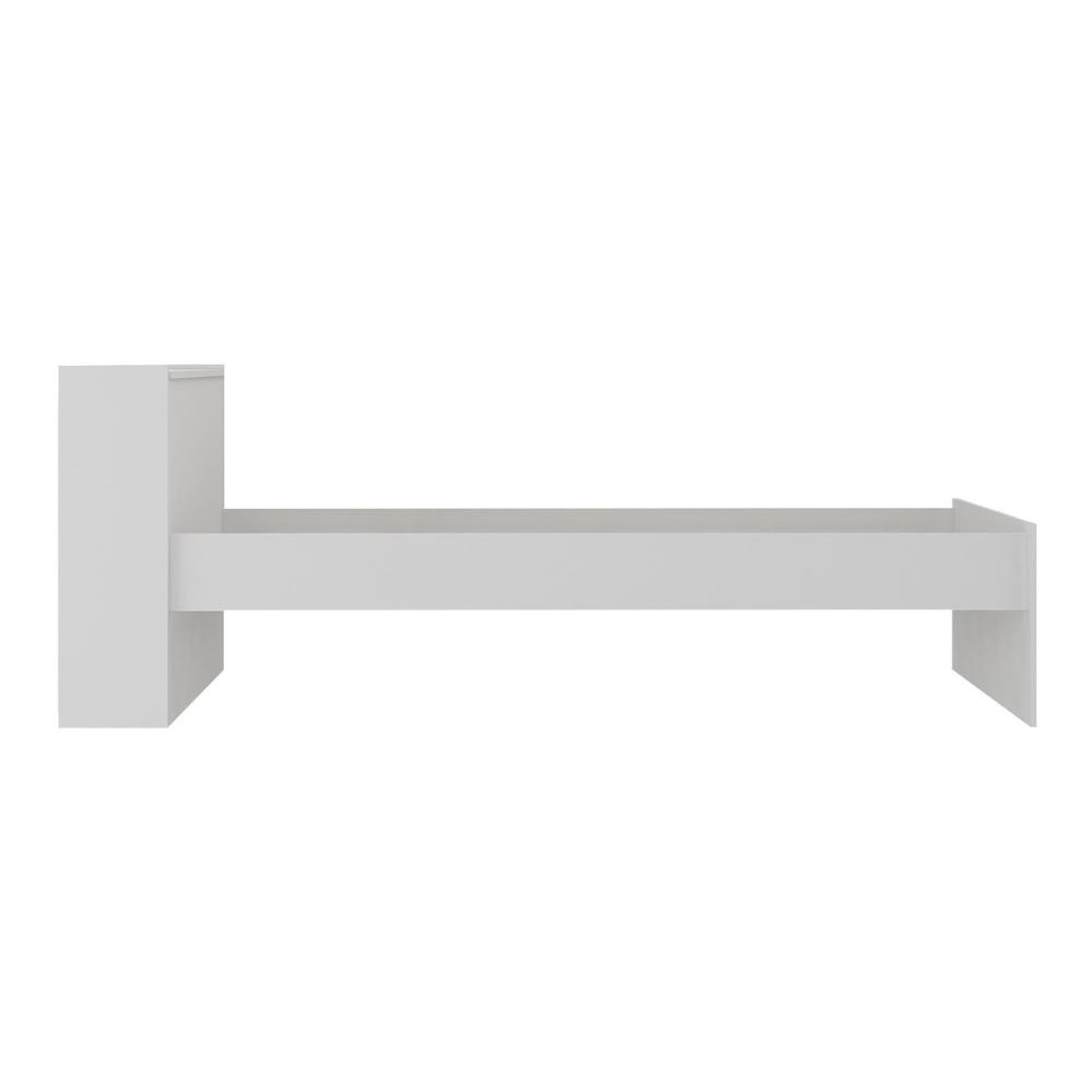 Cama de Solteiro para Colchão 188 x 78cm com Baú Embutido Multimóveis MP4229 Branco