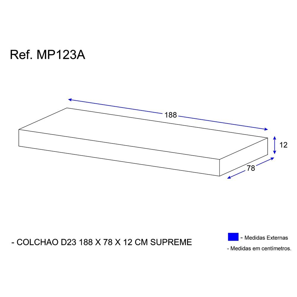 Colchão Solteiro para cama 188 x 78 cm Multimóveis