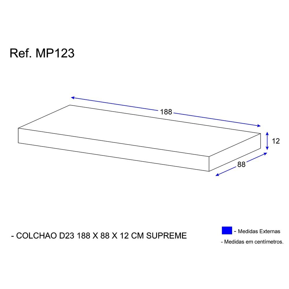 Colchão Solteiro para cama 188 x 88 cm Multimóveis