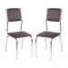 Conjunto 2 Cadeiras de Jantar Estofadas Multimóveis CR50132 Marrom