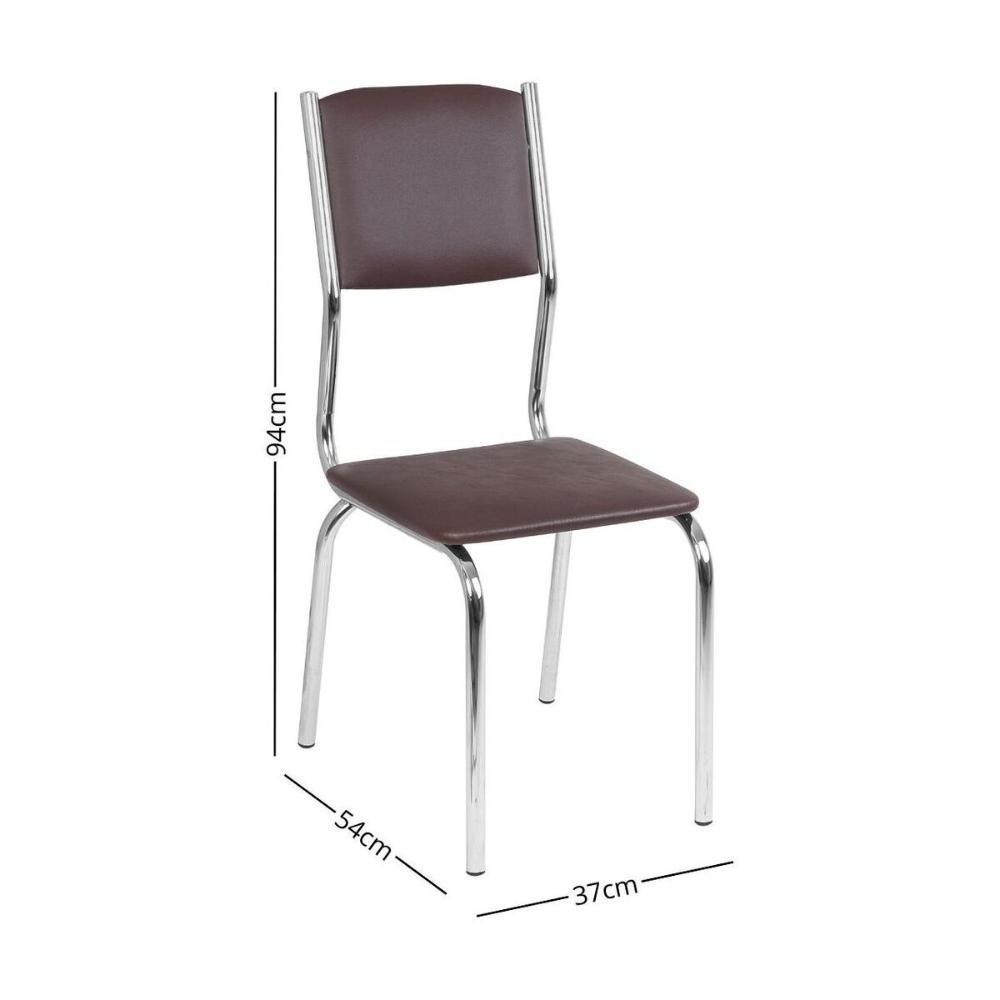 Conjunto 2 Cadeiras de Jantar Estofadas Multimóveis CR50132 Marrom