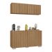 Conjunto Cantinho do Café Armário e Aparador 4 portas Multimóveis MP1085 Rustic/Branco