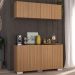 Conjunto Cantinho do Café Armário e Aparador 4 portas Multimóveis MP1085 Rustic/Branco