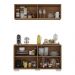 Conjunto Cantinho do Café Armário e Aparador 4 portas Multimóveis MP1085 Rustic/Branco