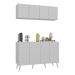 Conjunto Cantinho do Café Retrô Armário e Aparador 4 portas Multimóveis MP1084 Branco