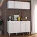 Conjunto Cantinho do Café Retrô Armário e Aparador 4 portas Multimóveis MP1084 Branco