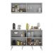 Conjunto Cantinho do Café Retrô Armário e Aparador 4 portas Multimóveis MP1084 Branco