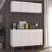 Conjunto Cantinho do Café Retrô Armário e Aparador 4 portas Multimóveis MP1084 Branco/Natural