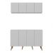 Conjunto Cantinho do Café Retrô Armário e Aparador 4 portas Multimóveis MP1084 Branco/Natural