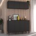 Conjunto Cantinho do Café Retrô Armário e Aparador 4 portas Multimóveis MP1084 Preto