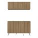 Conjunto Cantinho do Café Retrô Armário e Aparador 4 portas Multimóveis MP1084 Rustic/Branco