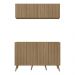 Conjunto Cantinho do Café Retrô Armário e Aparador 4 portas Multimóveis MP1084 Rustic/Natural