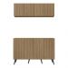 Conjunto Cantinho do Café Retrô Armário e Aparador 4 portas Multimóveis MP1084 Rustic/Preto