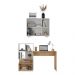 Conjunto Escritório Escrivaninha e Balcão com Nicho Multimóveis MP7009 Rustic/Branco
