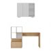 Conjunto Escritório Escrivaninha e Balcão com Nicho Multimóveis MP7009 Rustic/Branco