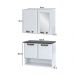Conjunto Gabinete de Banheiro com Espelheira Suspenso 70,5cm Multimóveis CR10144 Branco