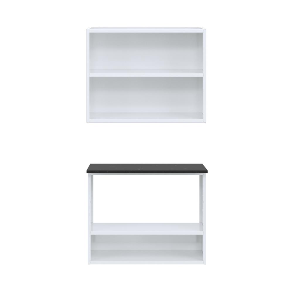 Conjunto Gabinete de Banheiro com Espelheira Suspenso 70,5cm Multimóveis CR10144 Branco