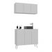Conjunto Gabinete de Banheiro e Armário Aéreo 3 Portas Retrô Multimóveis MP5055 Branco