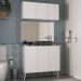 Conjunto Gabinete de Banheiro e Armário Aéreo 3 Portas Retrô Multimóveis MP5055 Branco