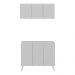 Conjunto Gabinete de Banheiro e Armário Aéreo 3 Portas Retrô Multimóveis MP5055 Branco