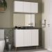 Conjunto Gabinete de Banheiro e Armário Aéreo 3 Portas Retrô Multimóveis MP5055 Branco/Natural