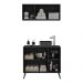 Conjunto Gabinete de Banheiro e Armário Aéreo 3 Portas Retrô Multimóveis MP5055 Preto