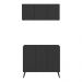 Conjunto Gabinete de Banheiro e Armário Aéreo 3 Portas Retrô Multimóveis MP5055 Preto