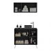 Conjunto Gabinete de Banheiro e Armário Aéreo 3 Portas Retrô Multimóveis MP5055 Preto/Branco
